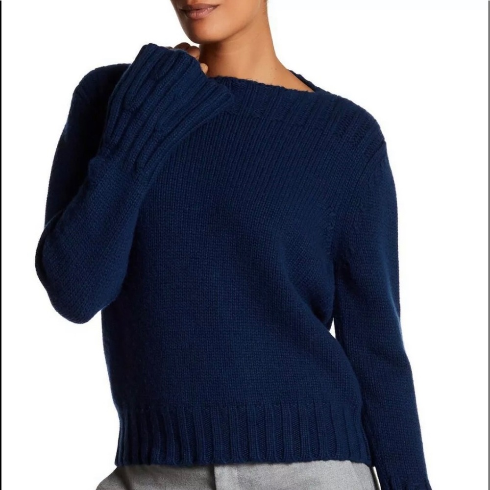 Derek Lam Cashmere blend Navy Knit Pullover MSRP $1599